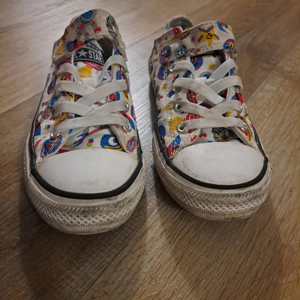 Converse All Star Chuck Taylor White Red Blue Colorful Kids Sneakers Size 2